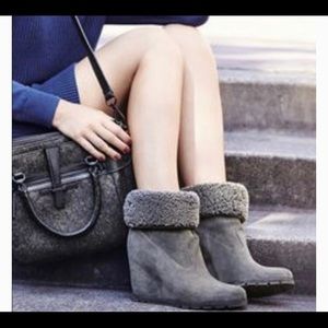 UGG suede grey wedge boots (6.5)